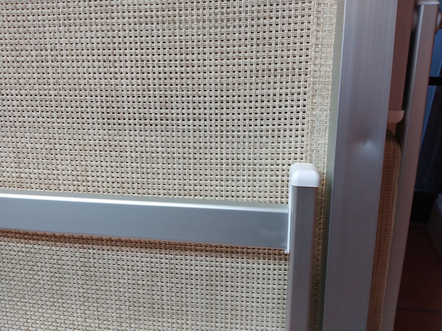 Aluminum x Ecru Melange Chaise Loungers - Sale Due to Minor Cosmetic Damage